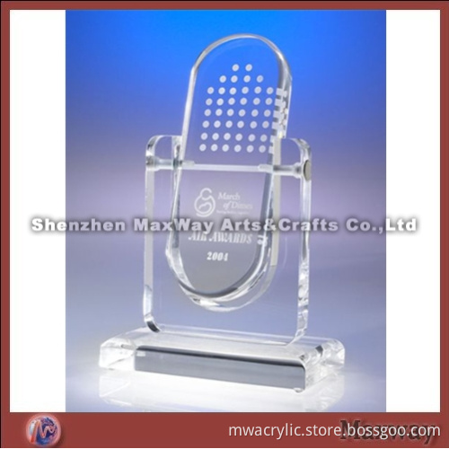 Transparent Microphone Promotional High Grade Acrylic Awards